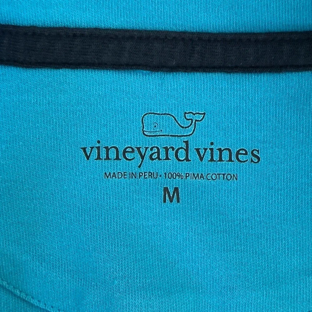Vineyard Vines Men's Saltwater Aqua Teal Blue Zip-Up Sweater Sweatshirt Medium - Picture 8 of 15